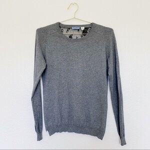 ACROBAT Cashmere Black Lace Back Sweater in Gray SZ S